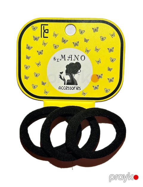 Saç üçün rezinlər dəsti Mano, qara, parça, 3 ədəd — Bakı