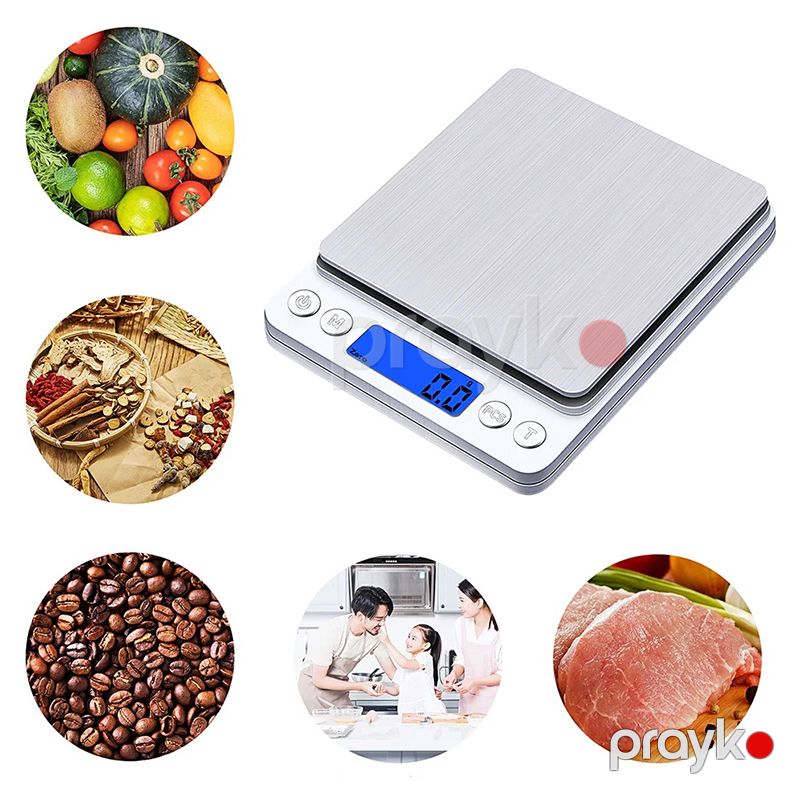 Rəqəmsal Mətbəx Tərəzisi LCD Displey Paslanmayan Polad Meyvə-tərəvəz Zərgərlik Tərəzisi 500g Çoxfunksiyalı Polad Tərəzi — Tərəzi, Bakı (3)