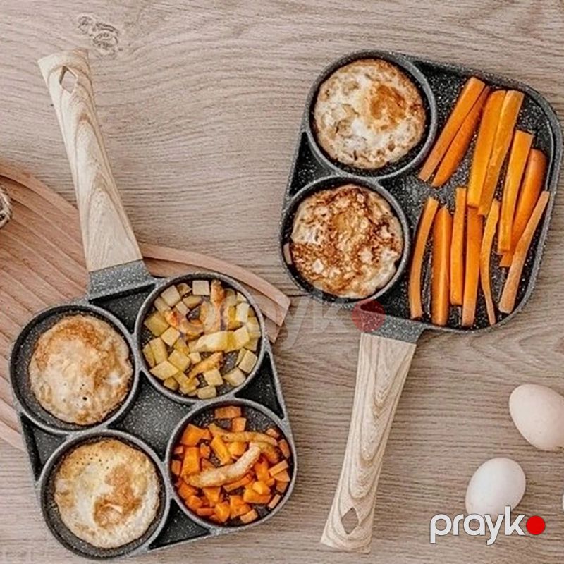 Yumurta Pancake Bişirmək Üçün Tava 4 Bölməli 18 sm Qranit Tava — Qablar və mətbəx əşyaları, Bakı (5)