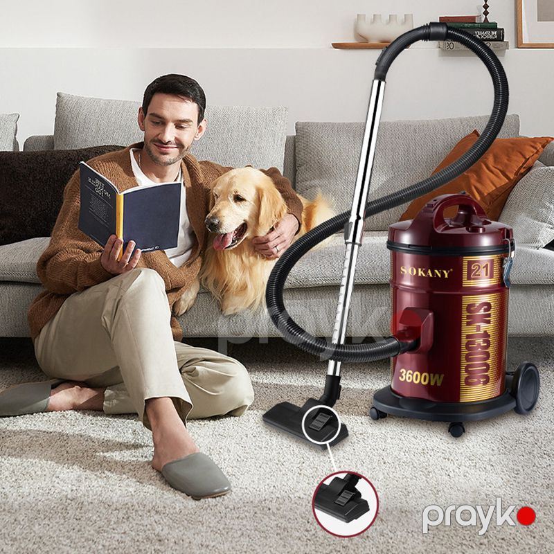Güclü Sokany Barabanlı Tozsoran 1600w 21l sk-3571 Quru Təmizləmə üçün Peşəkar Tozsoran Qırmızı Döşəmə Tozsoranı — Tozsoran, Bakı (4)