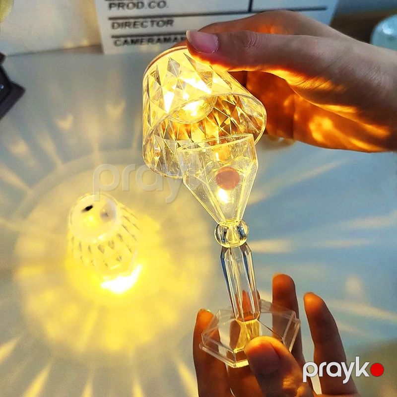 2 Ədəd Kristal Gecə İşığı Protativ LED Masaüstü Gecə Lambası Yataq Otağı Üçün Gözoxşayan Kristal Stolüstü Lampa — Mallar, Bakı (4)