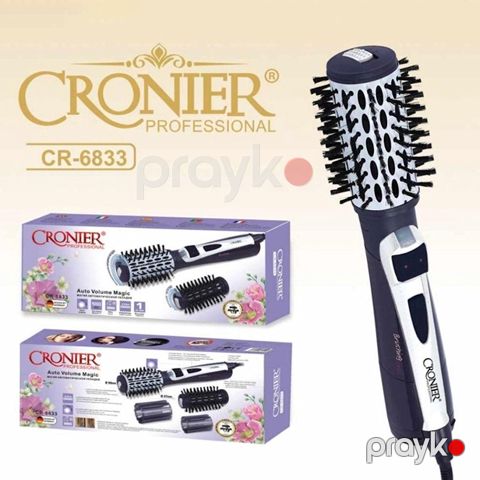 Fen Fırçası Cronier CR-6833 1000 W Gücündə Bənövşəyi Rengli Fırlanan Başlıqlı 3ü 1 Arada Fırça Başlıqlı Hava Feni — Bakı