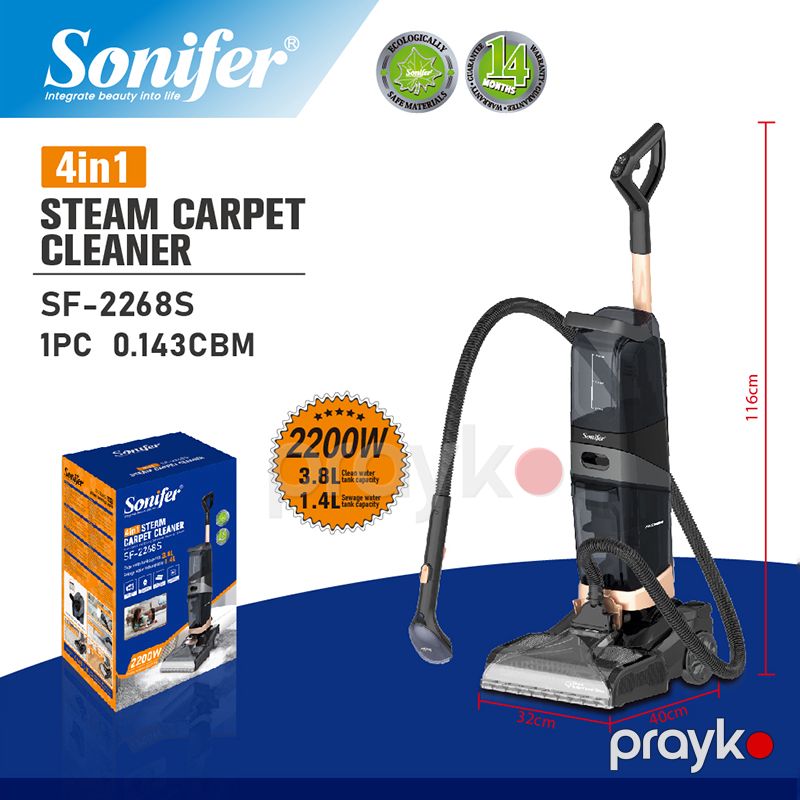 Sonifer SF-2268 Yeni Yüksək Güclü Elektrik Ləkə Təmizləyicisi Yaş və Quru Təmizləməli Buxarlı Xalça Təmizləmə Maşını — Tozsoran, Bakı (4)