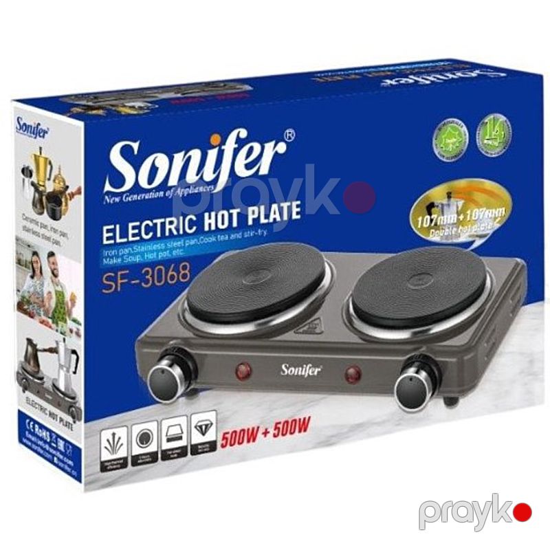 Sonifer SF-3068 - Elektrikli Masaüstü Soba 1000W Güc 2li Soba — Plitələr, Bakı (3)