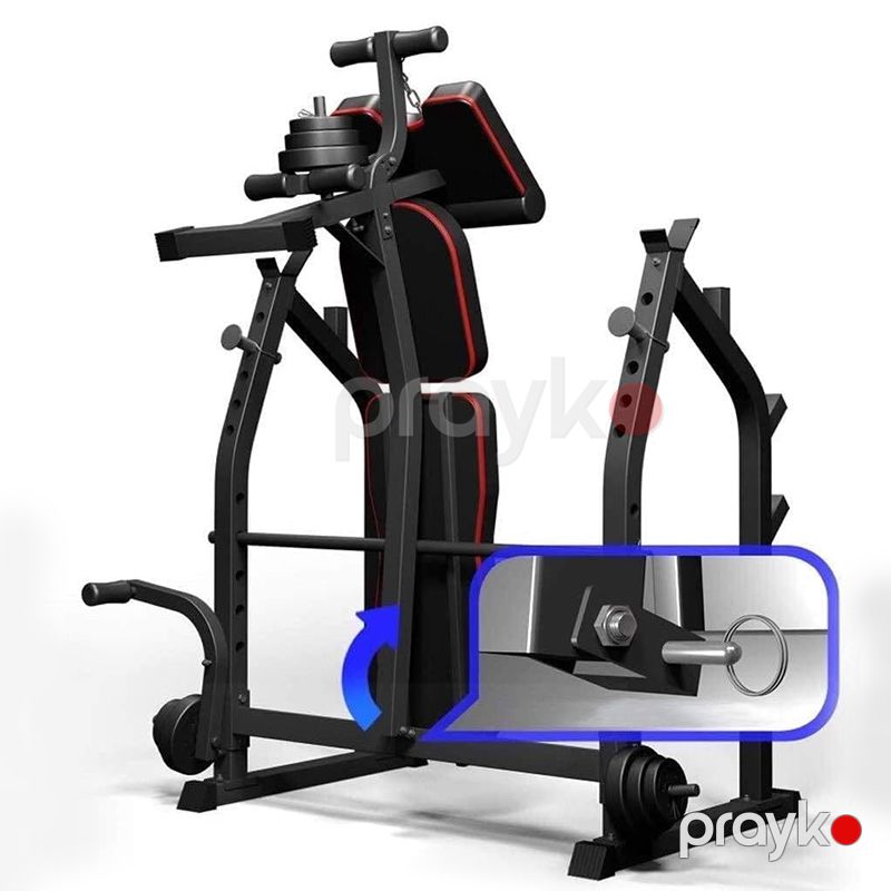 Yüksək Keyfiyyətli Squat Rack Çoxfunksiyalı Ev Fitness Avadanlığı Polad Trenajor Dəsti — Fitness və simulyatorlar, Bakı (4)