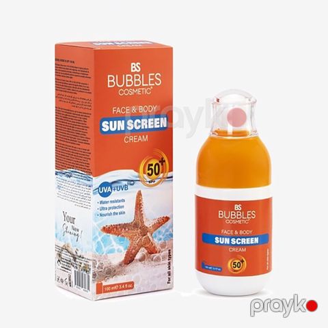 Bs Bubbles Cosmetic Spf 50 Günəşdən Yüksək Qoruma və 48 Saat Nemlendirme Özəllikli 100ml Günəş Kremi — Bakı