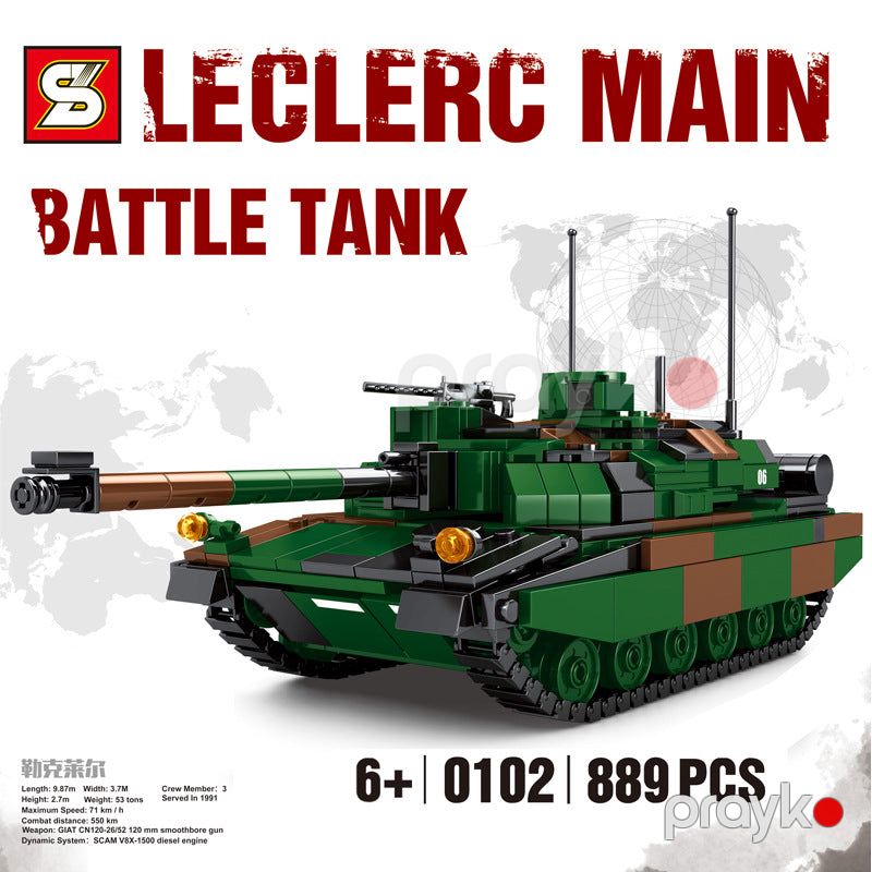 Leclerc Əsas Döyüş Tankı SY0102 Konstruktor Hərbi Tank Blok Kərpicləri 889 ədəd — Oyuncaqlar, Bakı (6)