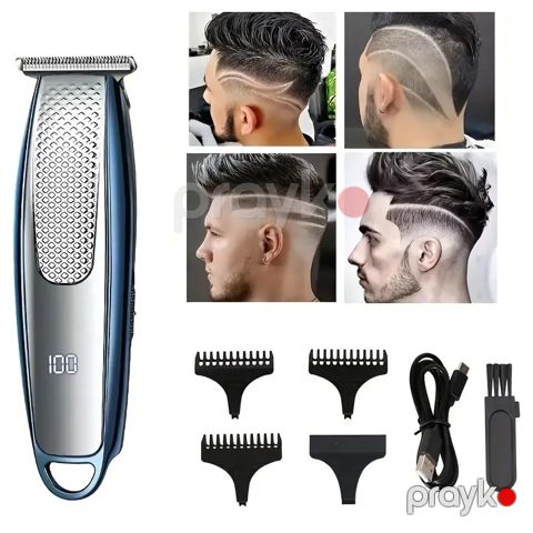 Geemy GM-6736 Trimmer USB Şarj Edilebilir LCD Dijital Ekranlı Profesyonel Kişi Saç Kəsici Saç Kesme Makası — Bakı