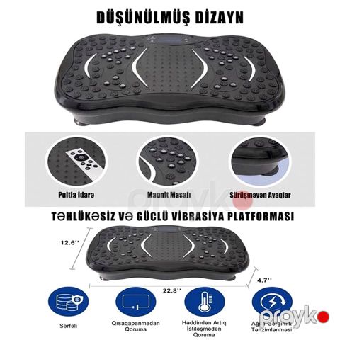 Vibro platforma Aspo YT-004, Vibrasiya, 2, 220 Vt, Qara — Bakı