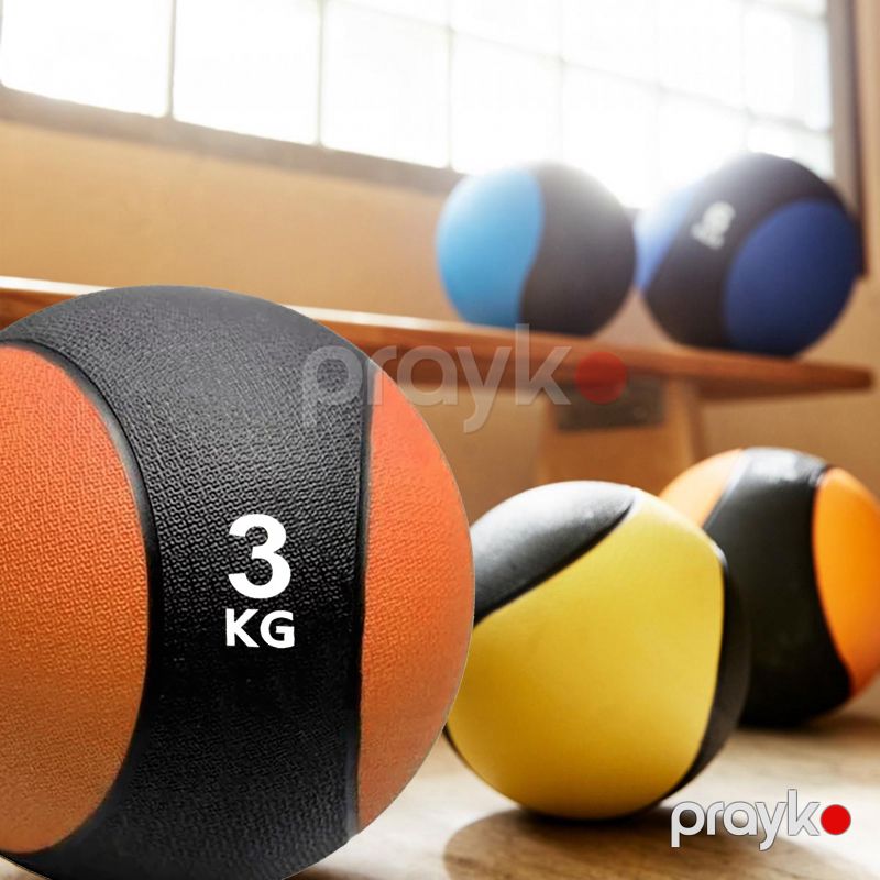Fitness topu rezin tibb topu fitness ağırlıq topları bel qarın reabilitasiyası təlimi üçün 3 kq medicine ball — Fitness və yoqa, Bakı (7)