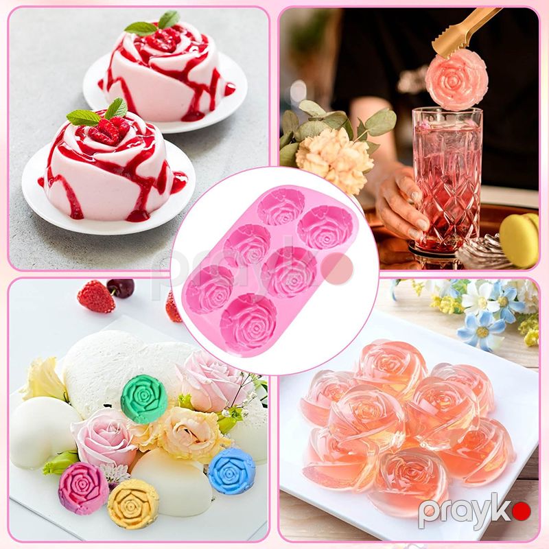 Lovesmile Silikon gül qəlibi qızılgül, sabun üçün çəhrayı silikon qəlib, pudinq üçün silikon qəlib, çiçək tort hazırlayıcı — Qablar və mətbəx əşyaları, Bakı (5)