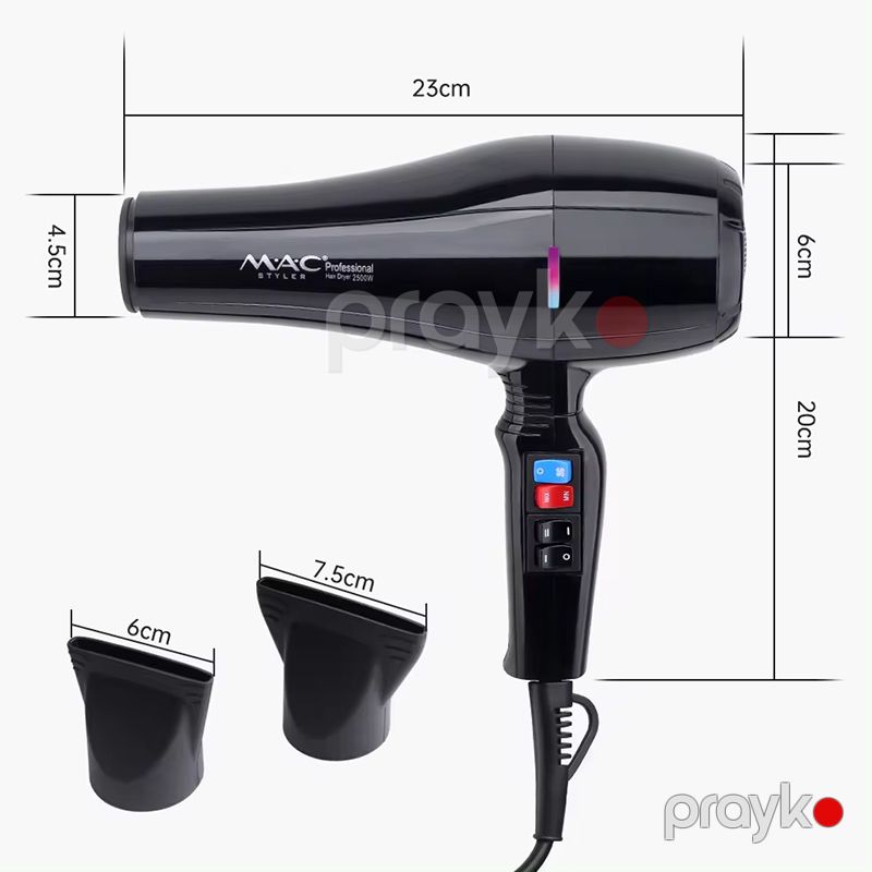 MAC MC-6688 Elektrikli Saç Qurutma Feni Saç Düzləşdirici Fen Qadınlar Üçün Saç Şəkilləndirici Hava Feni 2500W — Fən, Bakı (6)