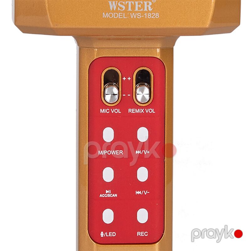 Mikrofon Wster WS-1828 Mikrofonu + kolonka Qırmızı Rengli Wster WS-1828 — Oyuncaqlar, Bakı (3)