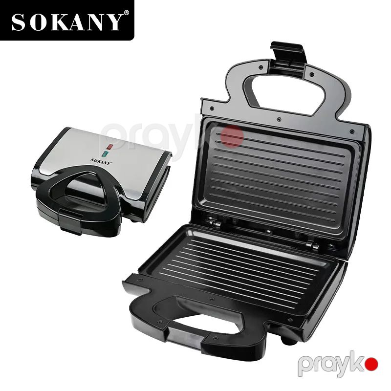 Sokany Qeyri-yapışmayan Toster SK-BBQ-848 2 Bişirmə Plitəli Elektrikli Qapalı Qril Toster Asan Təmizləməli Sandwich Maker — Toster və vaflyasıcı, Bakı (2)