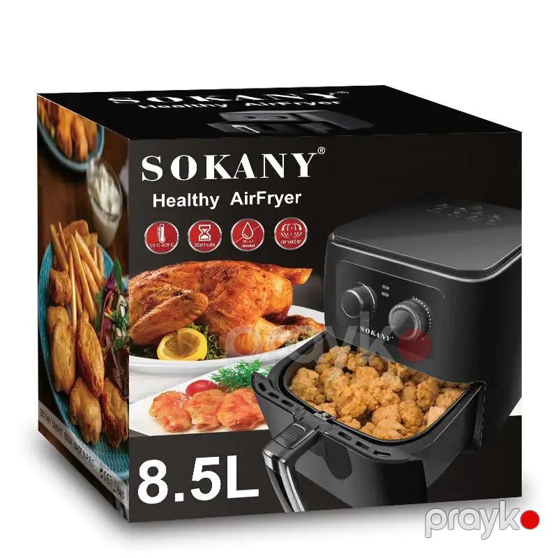 Böyük Tutumlu Sokany Hava Fritözü Elektrikli Air Fryer 1700W 8,5 Litr Tutuma Sahib Elektrikli Qızardıcı Professional Sokany Qızardıcı — Digər mətbəx texnikası, Bakı (7)