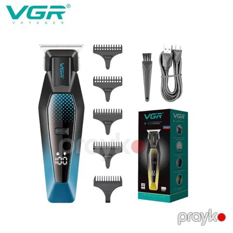 VGR V-253 Professional Saç Düzəldici Salon Keyfiyyətli LED Ekran Baxım Trimmeri Şarj Edilə Bilən Maşinka — Bakı