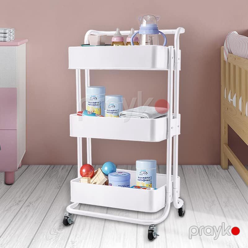 3 Pilləli Tərəvəz Saxlama Rəfi Ağ Rəngli Təkərli Kartof Soğan Rəfi Yüksək Keyfiyyətli Qida Rəfi 43 x 32 x 86 sm Organizer — Qablar və mətbəx əşyaları, Bakı (4)