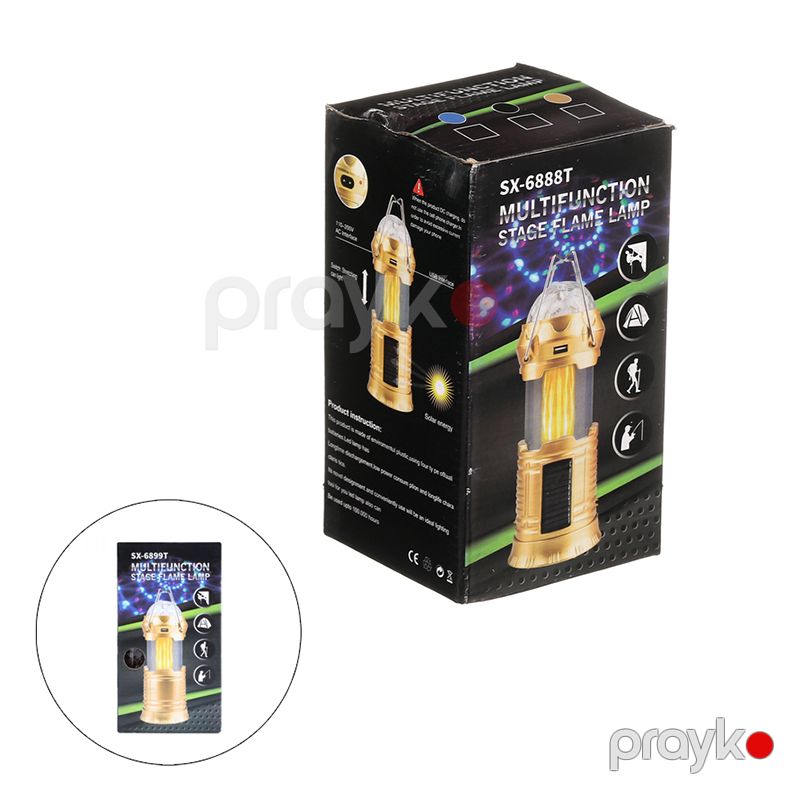 Düşərgə Fənəri Rengli Alov Lampası Günəş Batareyalı LED Gecə Lampası SX-6888T — İdman, hobi, istirahət, Bakı (6)