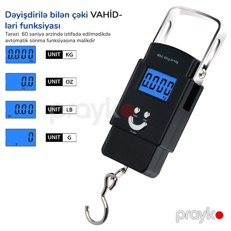 LCD displey və işıqlandırma ilə elektron rəqəmsal əl tərəzisi, max: 50 kq — Tərəzi, Bakı (2)