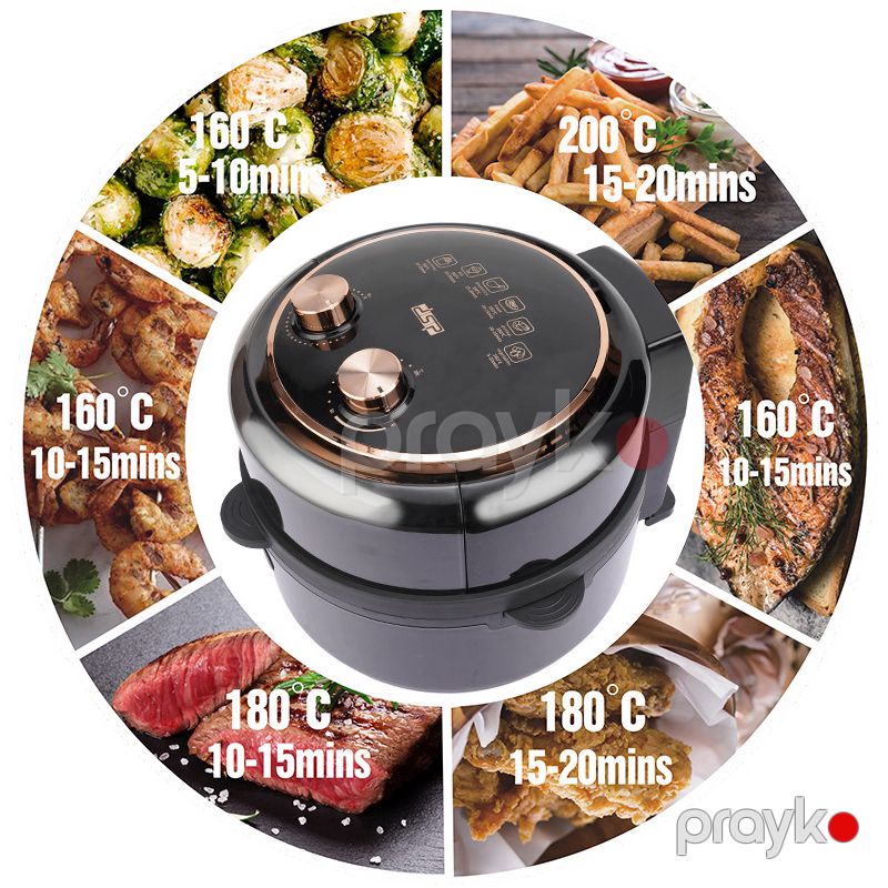 Yeni Nəsil DSP Çoxfunksiyalı Hava Fritözü 1350W 6 Proqrama Sahib Qazan Formalı Ağıllı Qril Air Fryer 5.5L 80-200°C — Qablar və mətbəx əşyaları, Bakı (5)