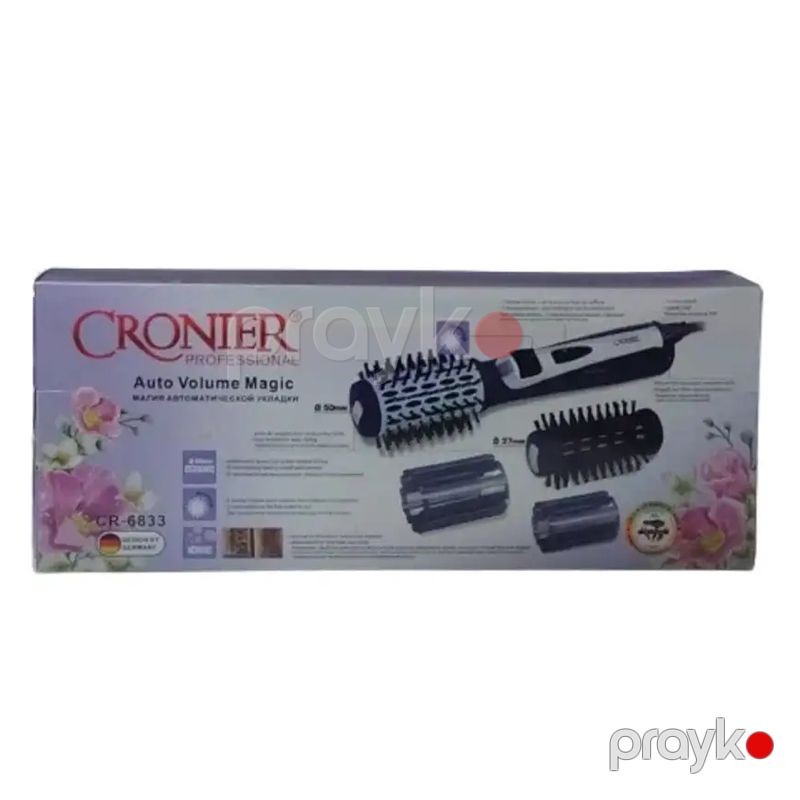 Fen Fırçası Cronier CR-6833 1000 W Gücündə Bənövşəyi Rengli Fırlanan Başlıqlı 3ü 1 Arada Fırça Başlıqlı Hava Feni — Fən, Bakı (7)