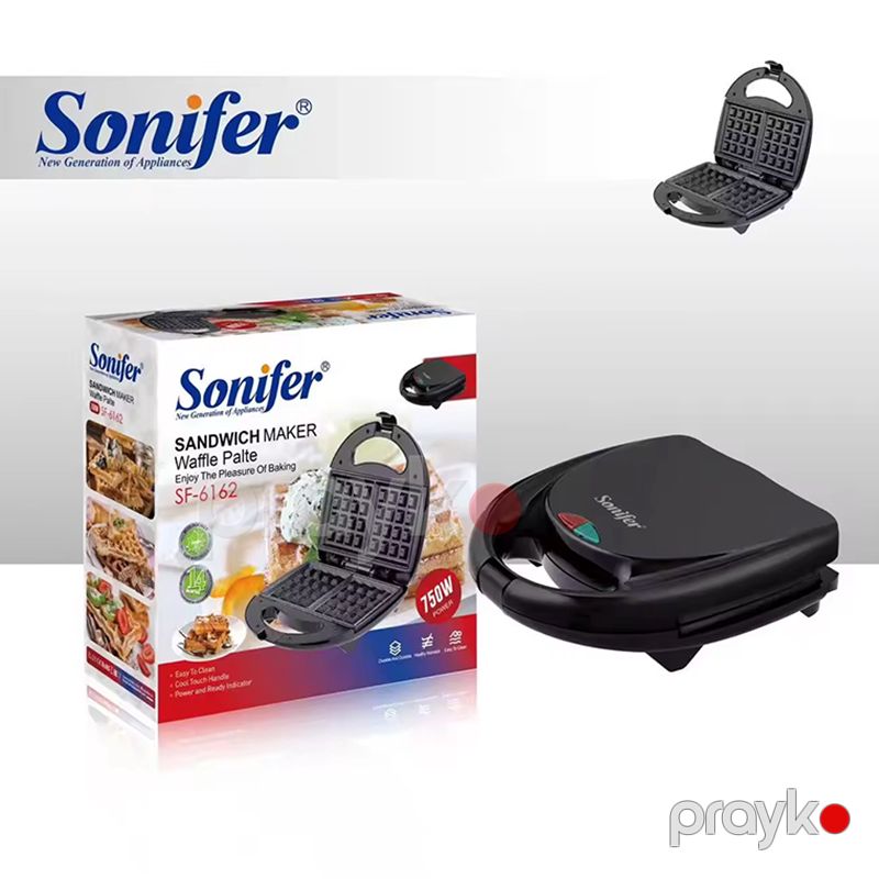 Portativ Vafli Bişirən Toster Sonifer SF-6162 Vafli Bişirən Qril Toster İkiqat Yapışmayan Buterbrod, Vafli, Panini Hazırlayıcı Toster 750w — Toster və vaflyasıcı, Bakı (6)