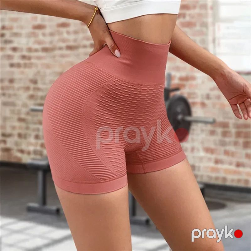 Qadın Tikişsiz Lasin Şort İdman Üçün Qısa Tayt Yüksək Bel Şort — Fitness və yoqa, Bakı (4)