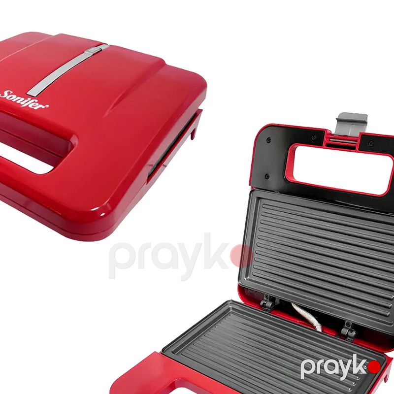 Sonifer SF-6042 Elektrikli Qril Sendvic Maşını Xüsusi Yapışmayan Örtüklü Profesionnal Termostat Nəzarətli Toster Grill Maker Sandwich Maker — Toster və vaflyasıcı, Bakı (2)