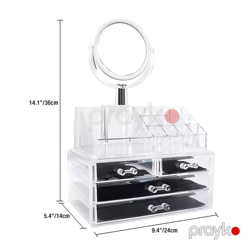 Güzgülü 3 Çekmeceli Akril Kosmetik Organizer JN-878 3 Çekmece və Güzgü ilə Kosmetik Makiyaj Rəfi — Gözəllik və səhiyyə, Bakı (7)