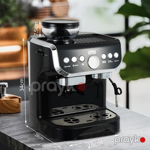 Wınnıng Star ST-9707 Çoxfunksiyalı Qəhvə Hazırlayan Elektrikli Yüksək Təzyiqli Espresso Maşını Kofe Üyüdücü İlə — Bakı