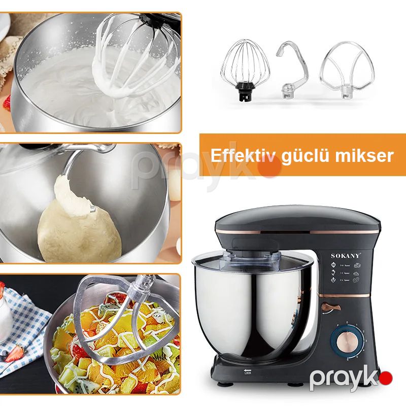 Sokany SK-05001 Mikser 1400W 11L Robot Çoxfunksiyalı Xəmir Mikseri Qarışdırıcı Stend Mikser — Blenderlər, xırdalayanlar və mikserlər, Bakı (5)