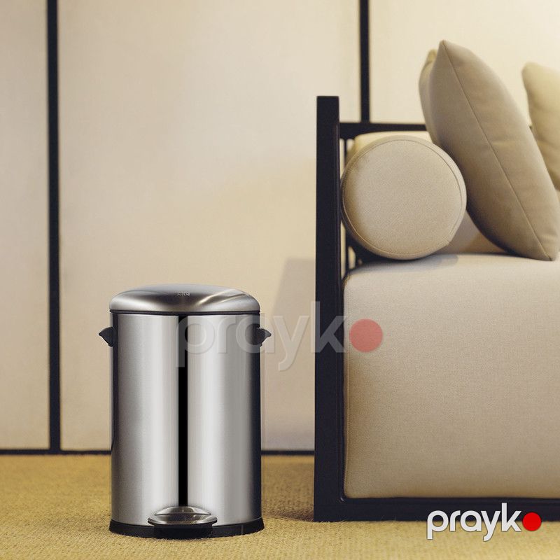 Zibil konteyneri pedal ilə Eko Belle Deluxe EK9217, paslanmayan polad/plastik, metalik, 3 l — Mallar, Bakı (2)