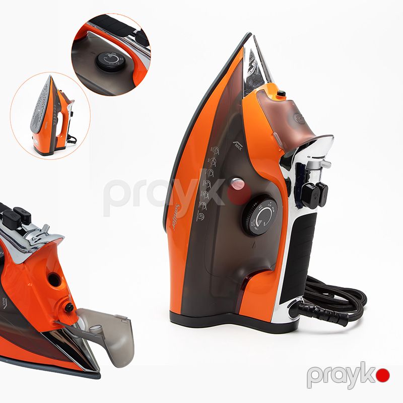Sonifer SF-9088 Professional 220v Elektrikli Keramik Buxar Ütüsü Narıncı Qara Rengli Demir Buxar Ütüsü — Ev texnikası, Bakı (3)