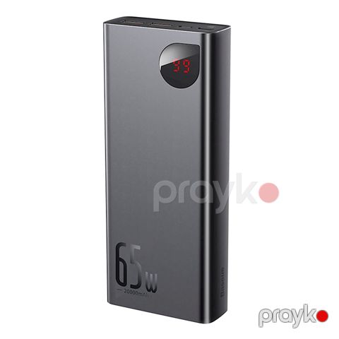Baseus Adaman 20000mAh Black Noutbuk Üçün 65W 20000mAh Portativ Şarj Cihazı Sürətli Doldurma USB C 4 — Bakı