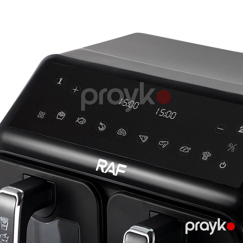 İki Tavalı Rəqəmsal RAF R.5377 Hava Fritözü 2200W Gücə Malik 9 Proqlamlı Peşəkar Air Frey — Digər mətbəx texnikası, Bakı (4)