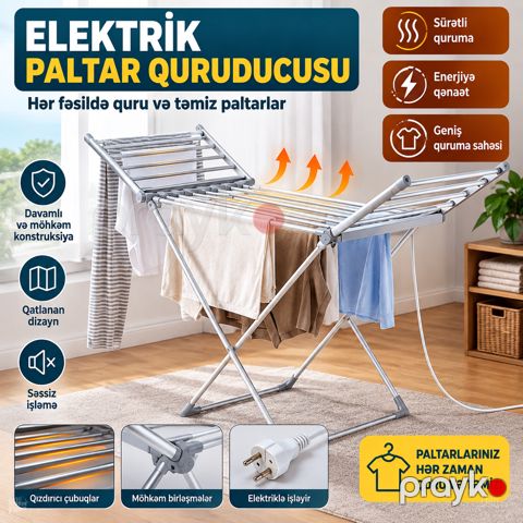 Paltar üçün quruducu 12679, qatlanan, 18 kq, 1 səviyyə sayı — Bakı