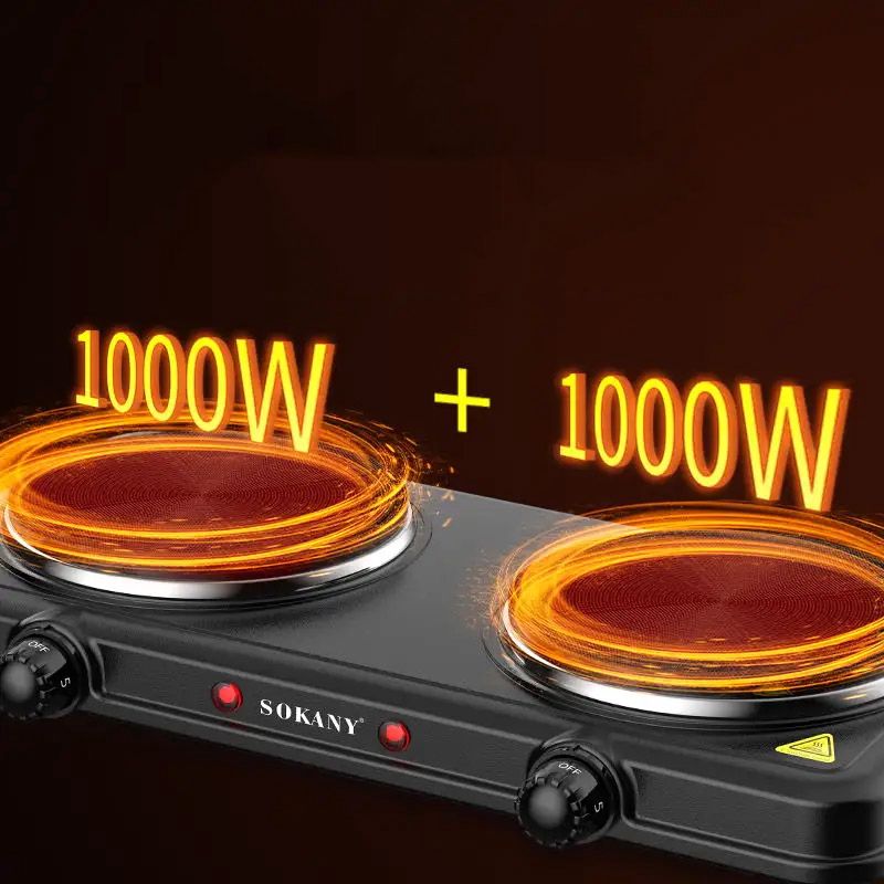 Sokany SK-5107 Çoxfunksiyalı Elektrikli İki Ocaqlı Qızdırıcı Soba Plitə 2000W — Plitələr, Bakı (5)
