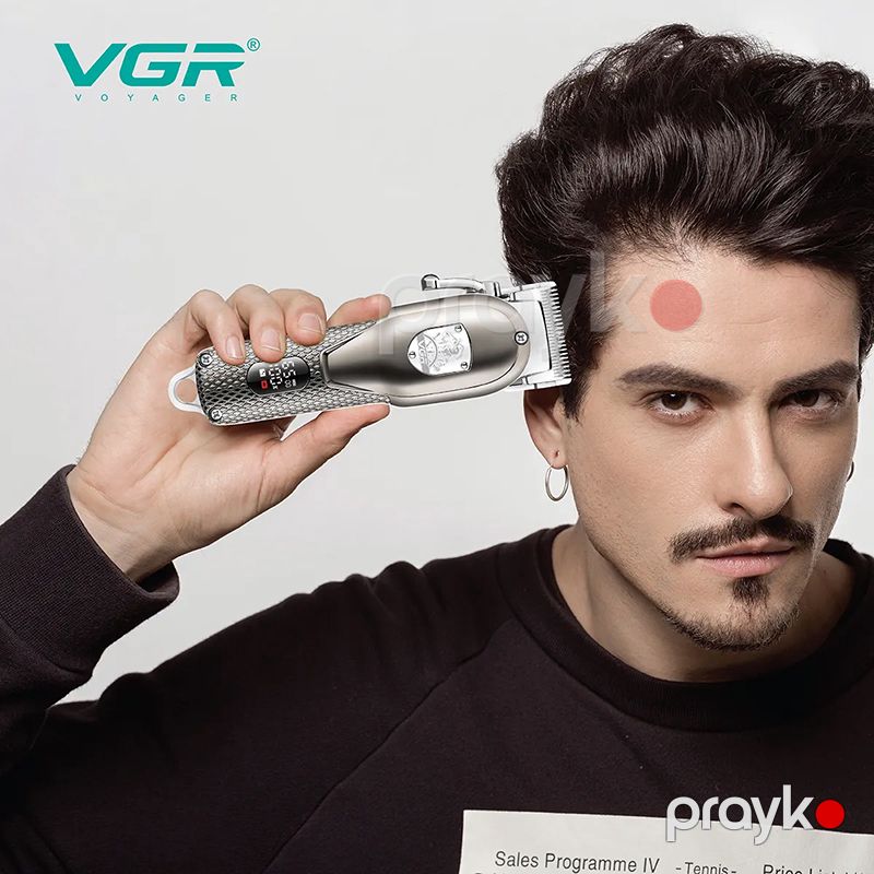 VGR V-276 Tənzimlənən Metal Saç Təraş Maşını Simsiz LED Displeyli Peşəkar Elektrikli Trimmer — Usturalar, trimmerler və epilyatorlar, Bakı (3)