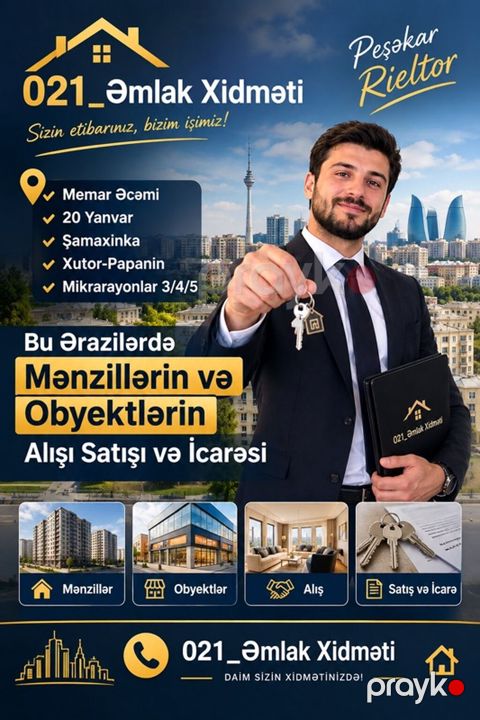 021_Əmlak Xidməti – Peşəkar rieltor dəstəyi Xidmətlər: - Mənzillər və — Bakı