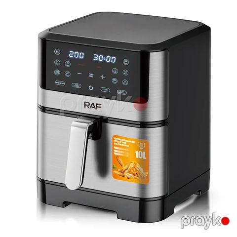 RAF R.5339 Reqemsal Hava Fritözü 1800W Gücündə Peşəkar LED Ekran Böyük Tutumlu Gümüş Air Fryer 10L — Bakı