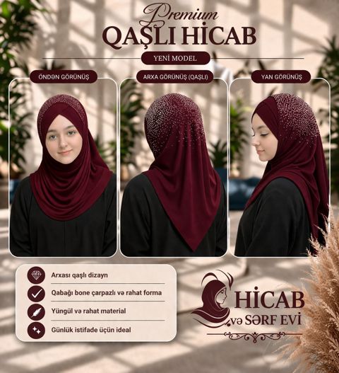 Hicab 2181585, trikotaj, tünd qırmızı — Bakı