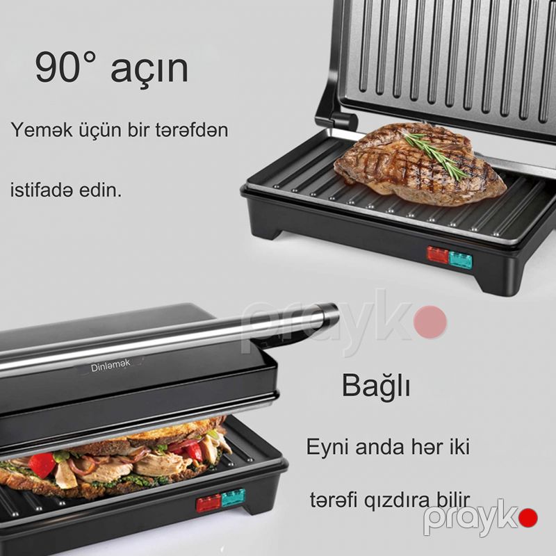 Sonifer SF-6098 Yüksək Keyfiyyətli Toster Çoxfunksiyalı Qril Sendvic Maşını 750W — Toster və vaflyasıcı, Bakı (4)