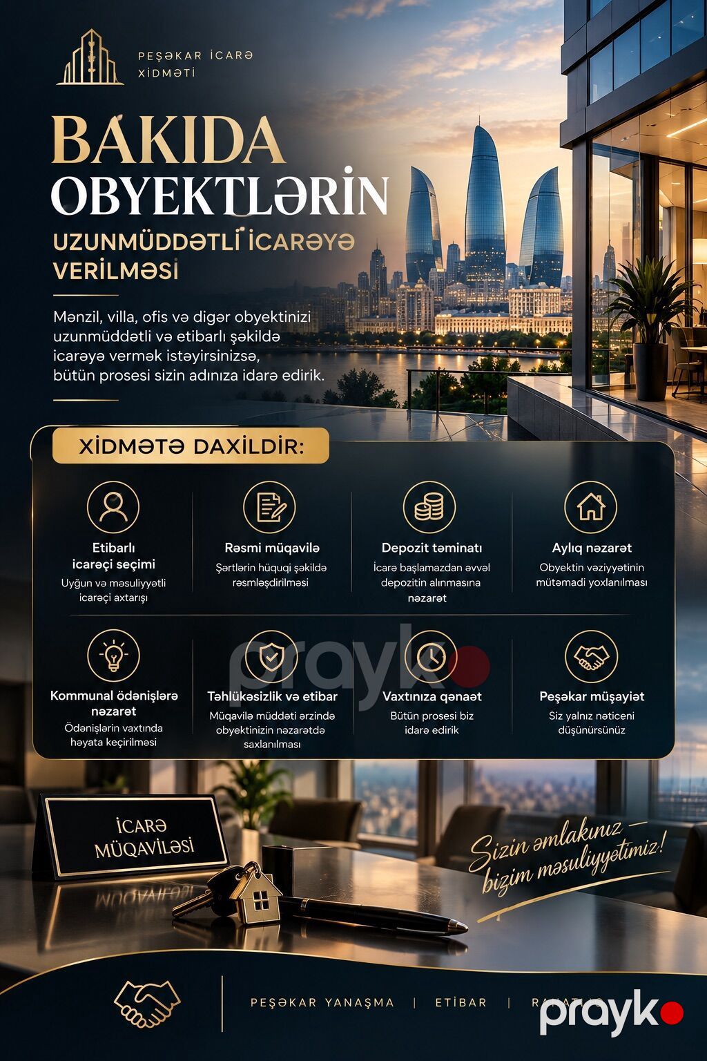 Bakıda obyektlərin uzunmüddətli icarəyə verilməsi Mənzil, villa — Şəxsi əşyalar, Bakı (2)