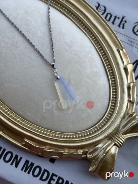 Kulonlu zəncir Uniseks Opalit daşı Şəffaf 450 mm — Bakı