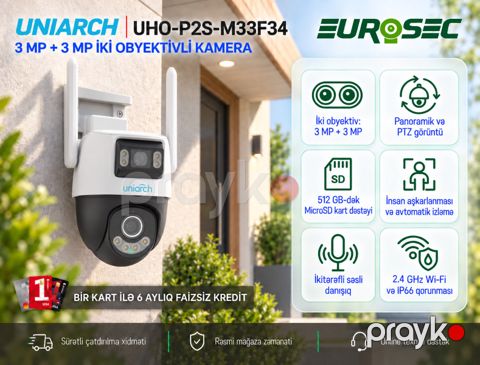 UNV Uho Wi-Fi kamera "P2S-M33F34 3MP+3MP" — Bakı