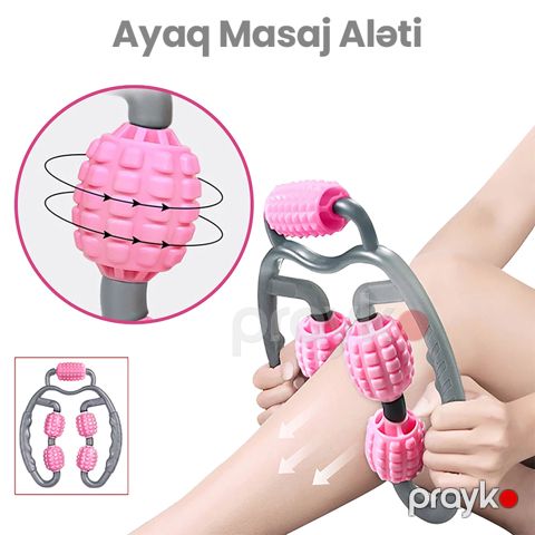 Qısqaclı Fitness Ayaq Masaj Aləti 360° Qol Ayaq Boyun Masajı Üçün Miyofasiyal Masaj Roller Əzələ Rahatlığı üçün Masaj Aləti — Bakı