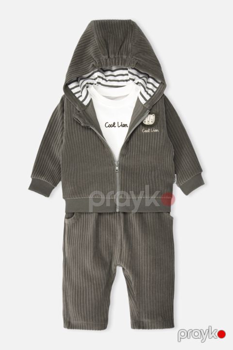Yenidoğulan üçün dəst Bebetto K5582, xaki, velvet, ölçü 3-6 ay — Bakı