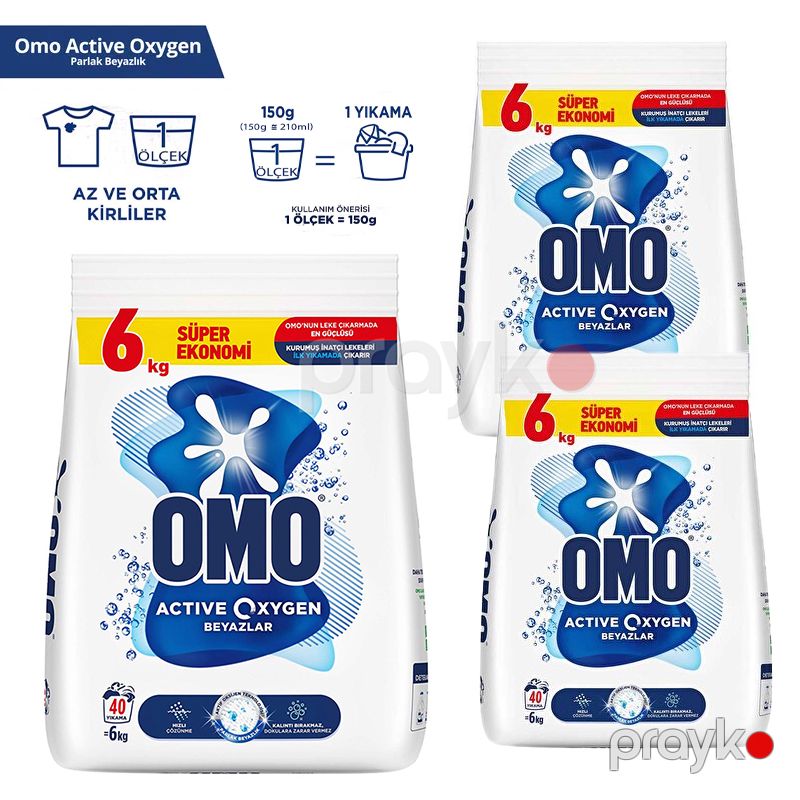 Omo Actıve Oxygen 40 Yıkama 6 Kg Super Ekonomi Sık Yıkananlar Beyazlar Toz Deterjan 6kq Beyazlar — Mallar, Bakı (2)