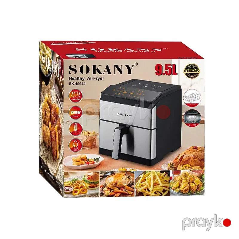 Rəqəmsal Fritür Sokany SK-10044 Çoxfunksiyalı 2200w 9.5L Paslanmayan Polad Qril Hava Fritöz Ağıllı Air Frey — Digər mətbəx texnikası, Bakı (6)