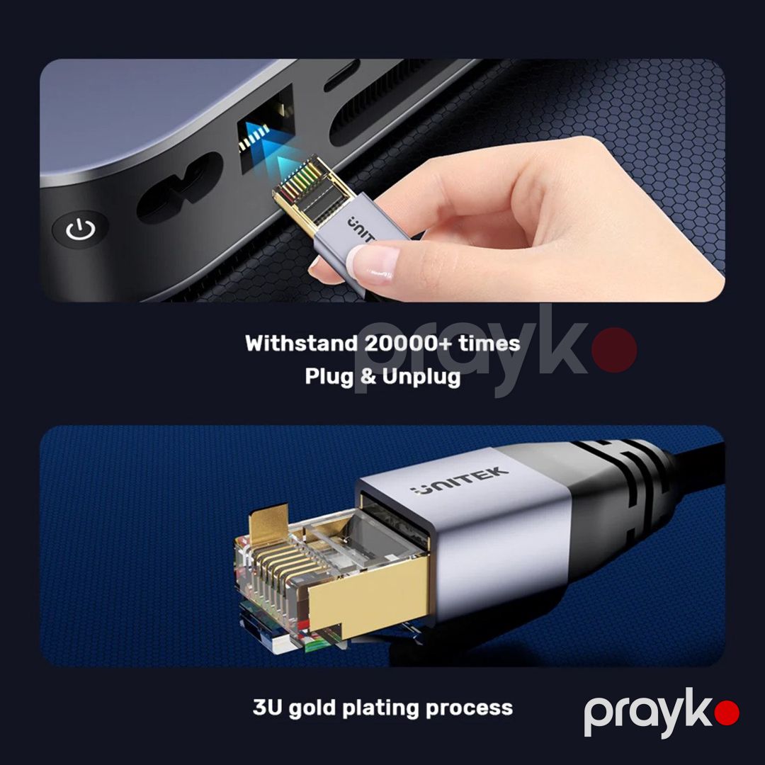 Unitek - Cat 8 Ethernet kabel — yüksək sürətli internet üçün şəbəkə kabeli (Cat 8 standartı) — Periferik cihazlar, Bakı (4)